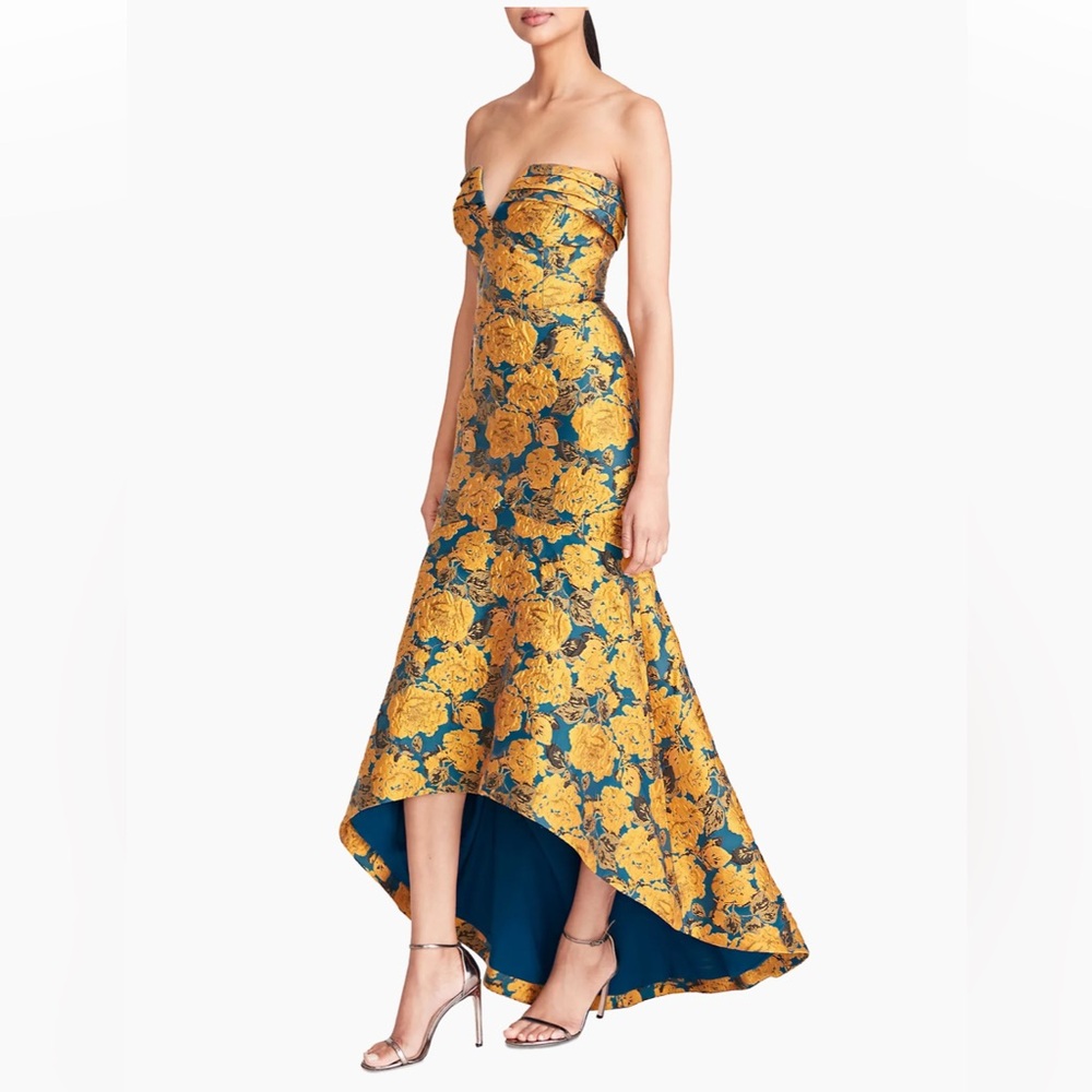 Theia Octavia Floral Fit-&-Flare Dress Neptune (D2) - Picture 4 of 8
